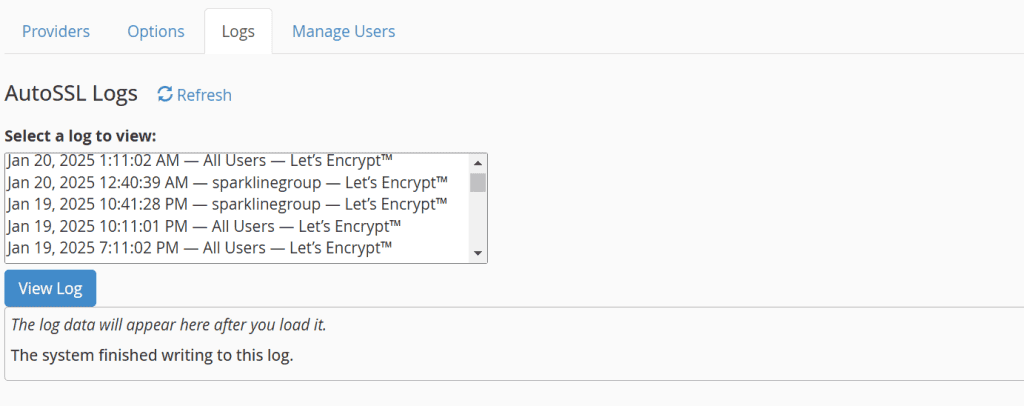 AutoSSL logs