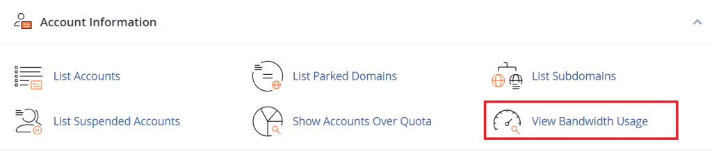 Bandwidth for cPanel Accounts